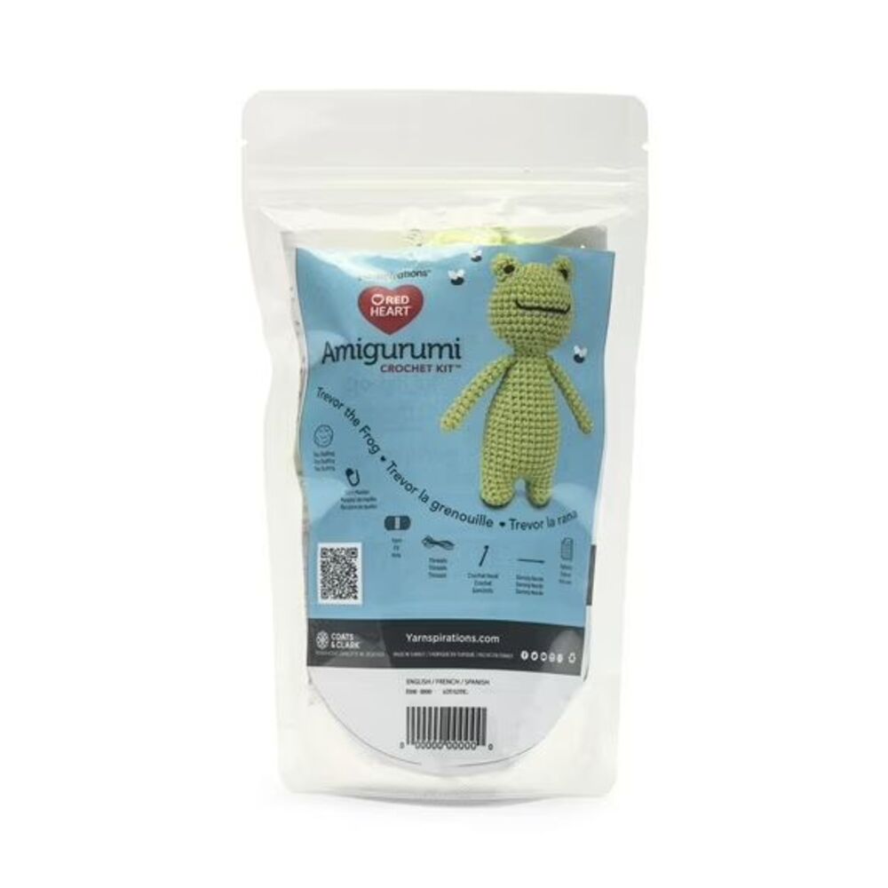 Red Heart Amigurumi Crochet Kit-Trevor The Frog